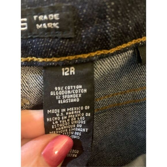 DKNY JEANS LUDLOW DARK WASH JEANS STRAIGHT MID RISE SZ 12 R - Picture 12 of 14